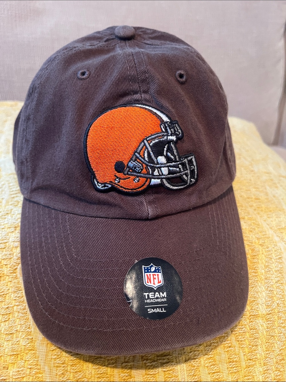 NFL Team Brown Hat with Orange Helmet Patch - Cleveland Browns